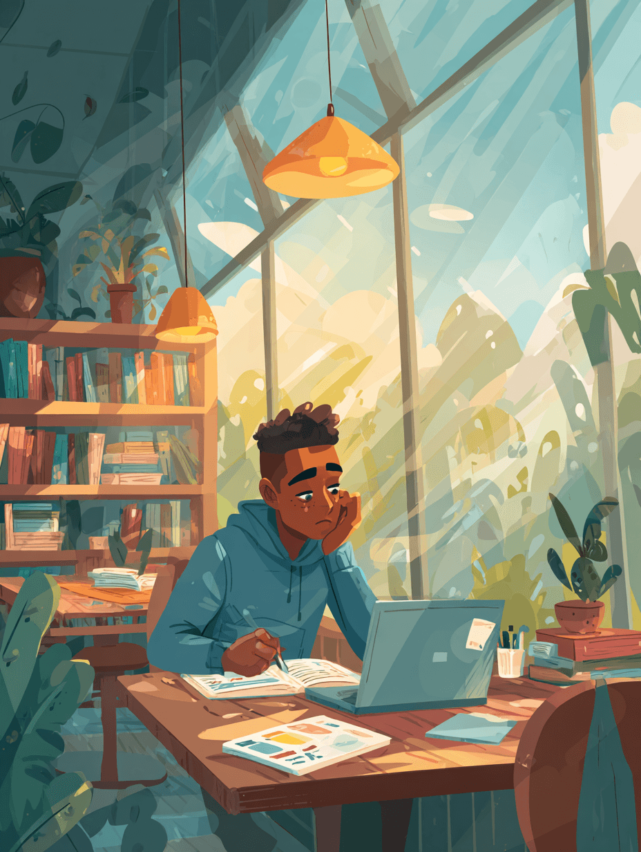 Student studying for the SAT